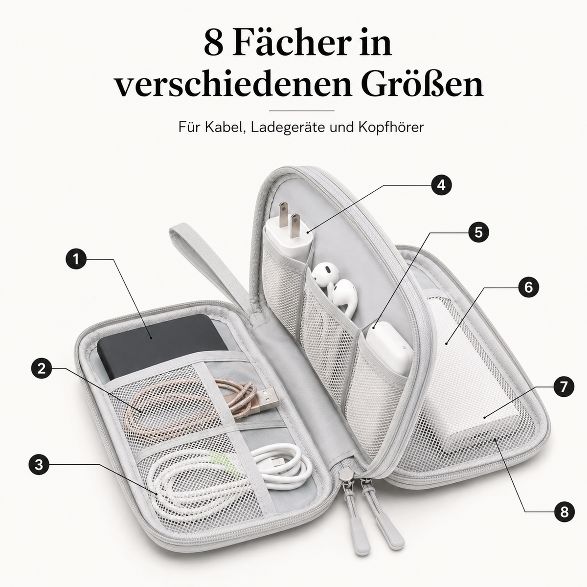 Kabel Organizer Etui grau