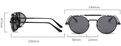 Sonnenbrille Retro mit Seitenschutz schwarz