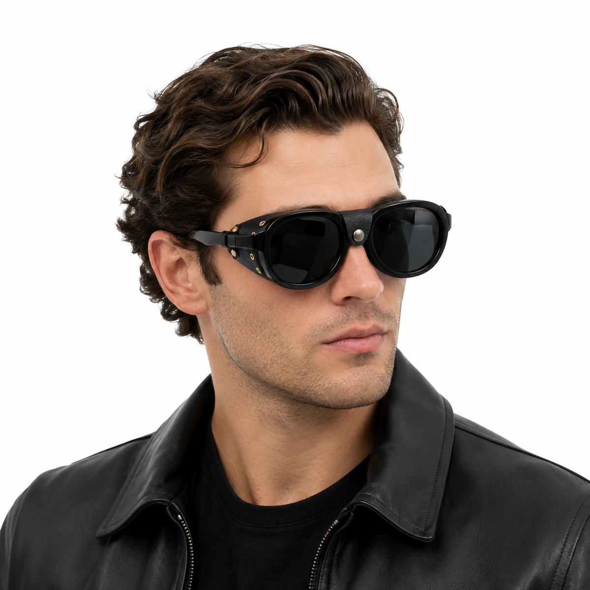 Sonnenbrille Aviator mit Seitenschutz schwarz