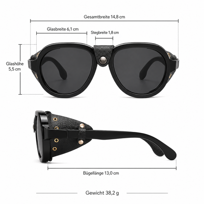 Sonnenbrille Aviator mit Seitenschutz schwarz
