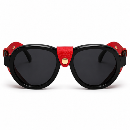 Sonnenbrille Aviator mit Seitenschutz rot