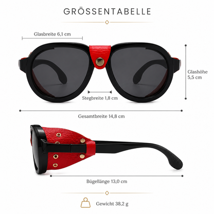 Sonnenbrille Aviator mit Seitenschutz rot