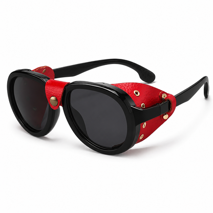 Sonnenbrille Aviator mit Seitenschutz rot