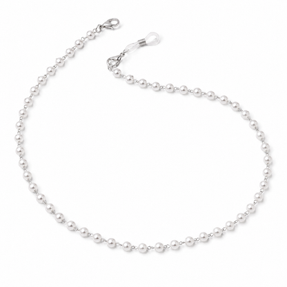 Brillenkette silber mit Perlenoptik