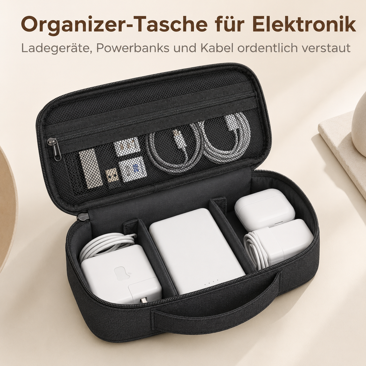 Kabel Organizer Etui schwarz