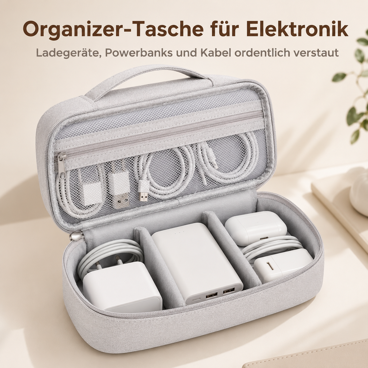 Kabel Organizer Etui grau
