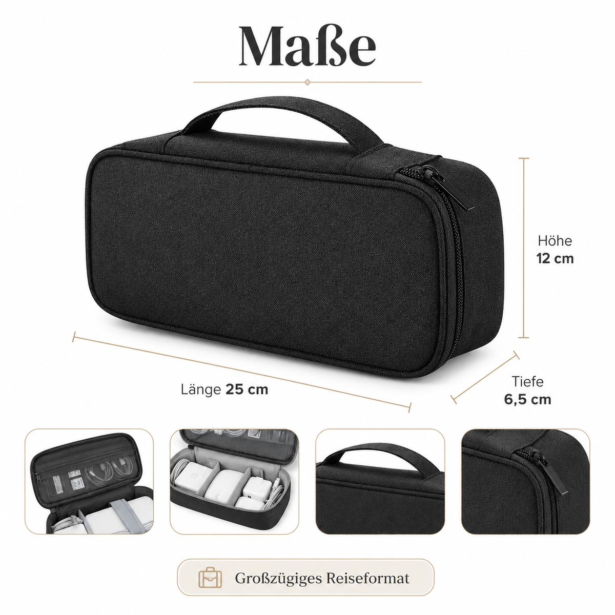 Kabel Organizer Etui schwarz