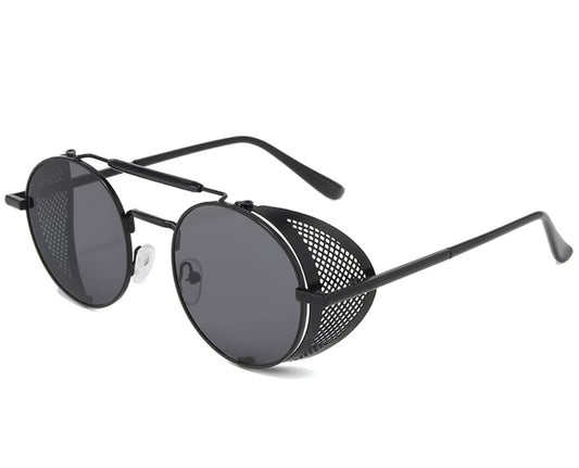 Sonnenbrille Retro mit Seitenschutz schwarz