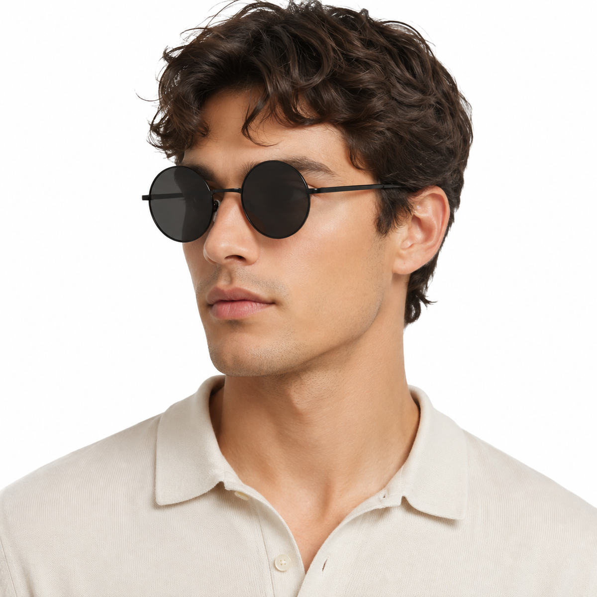 Sonnenbrille Retro schwarz