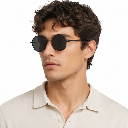 Sonnenbrille Retro schwarz