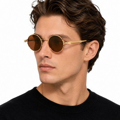 Sonnenbrille Retro Gold/Braun