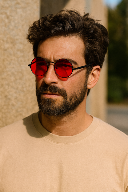 Sonnenbrille Retro Rot