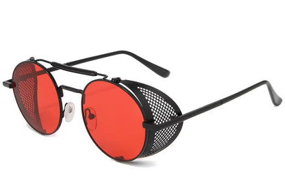 Sonnenbrille Retro mit Seitenschutz Rot