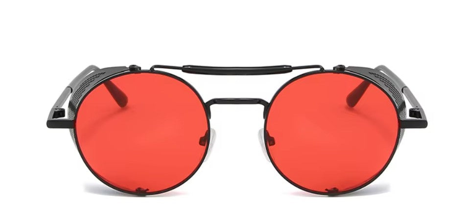 Sonnenbrille Retro mit Seitenschutz Rot