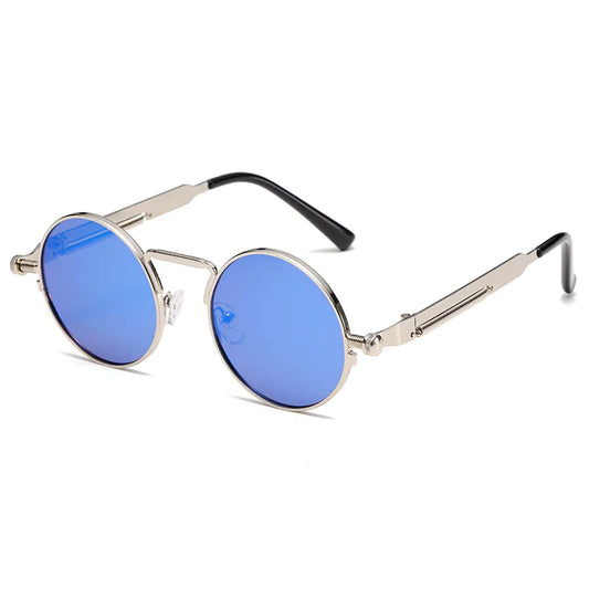Sonnenbrille Retro Silber/Eisblau
