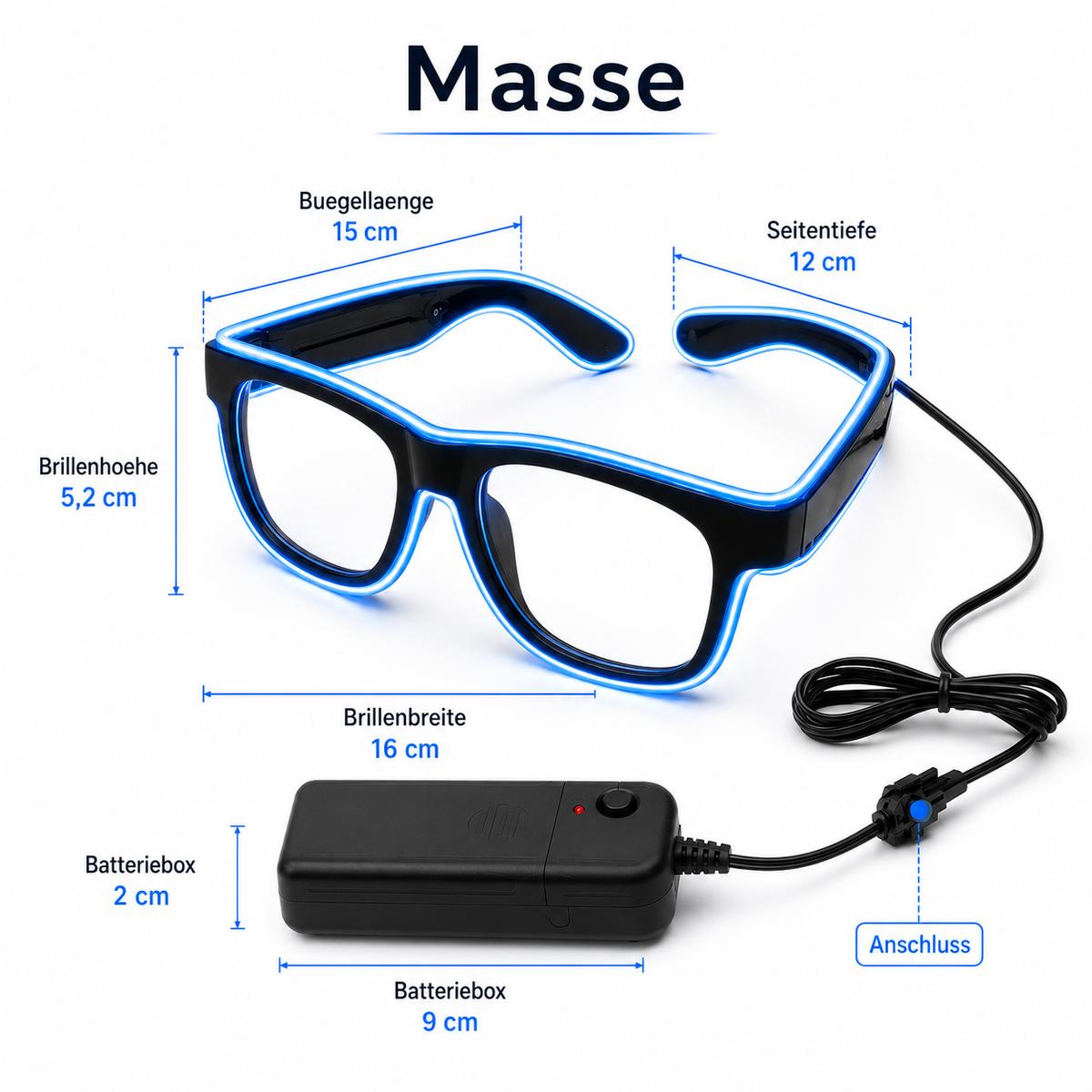Leuchtende LED-Brille