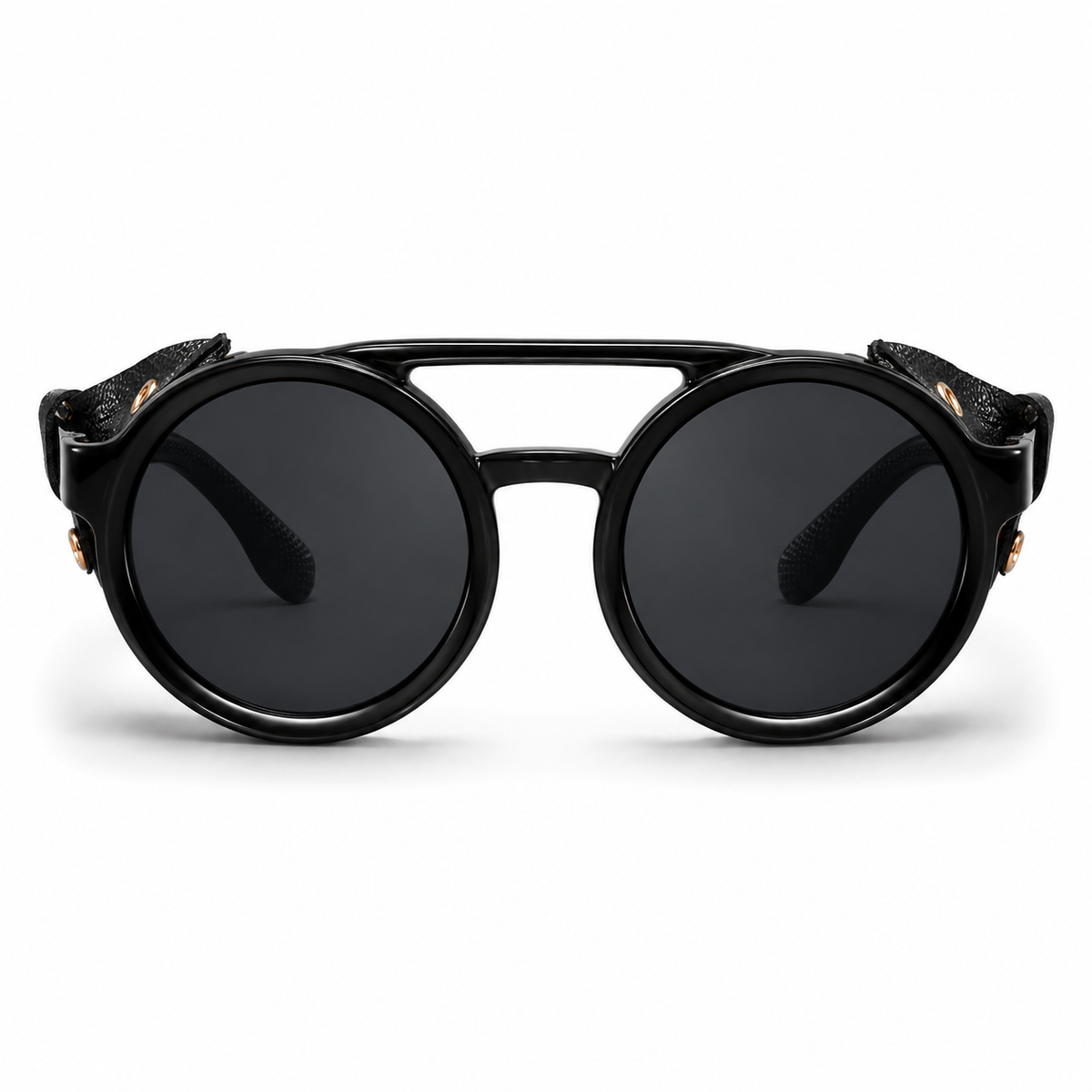 Sonnenbrille Retro mit Seitenschutz schwarz