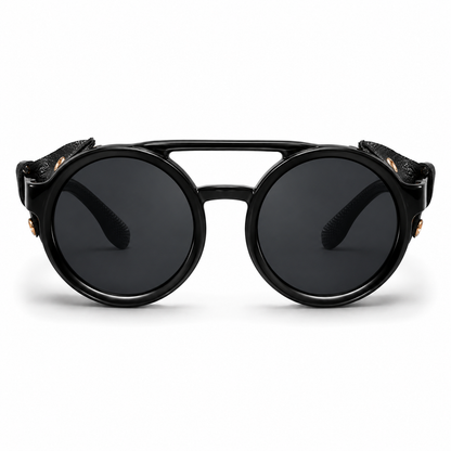 Sonnenbrille Retro mit Seitenschutz schwarz