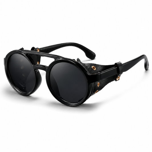 Sonnenbrille Retro mit Seitenschutz schwarz