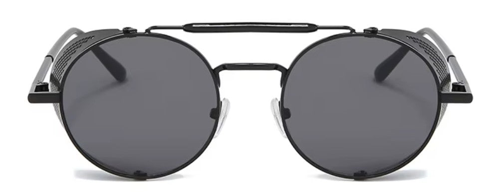 Sonnenbrille Retro mit Seitenschutz schwarz
